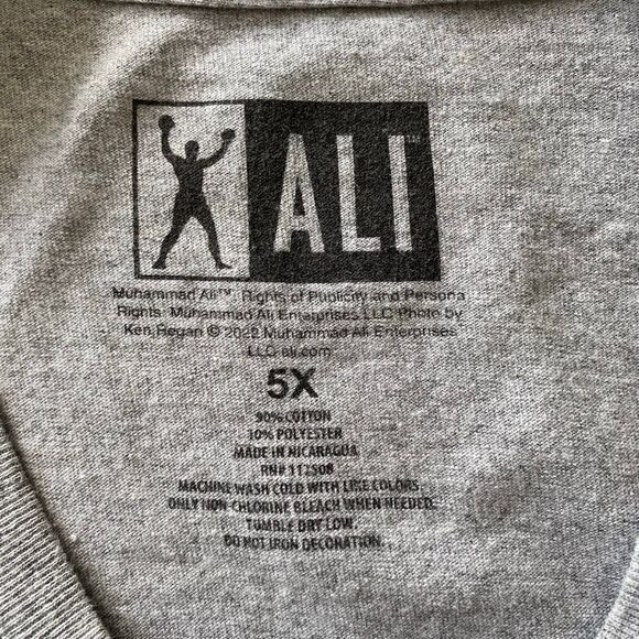 Muhammad Ali Graphic Tee 5X Gray Oversized T-Shirt I Am The Greatest Boxing Lege - Picture 3 of 7